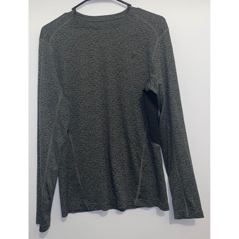 Old Navy Active Go-Dry Mens Medium Gray Space Dye Long Sleeve Training‎ Shirt
